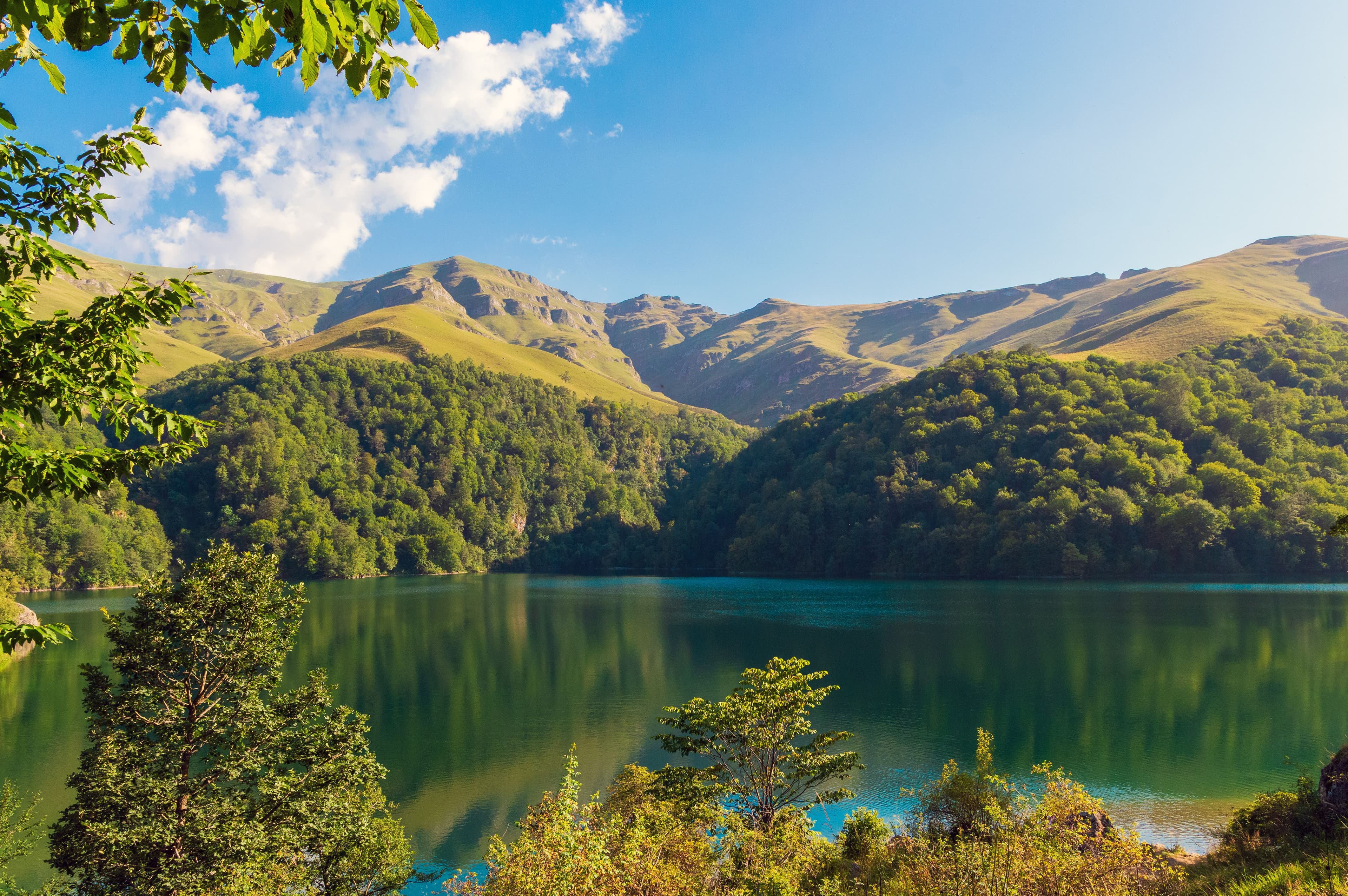 Mountain valley in the Caucasus range of northern Azerbaijan